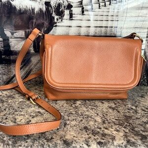Nordstrom Tan Leather Crossbody Bag
